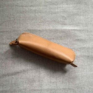 Leather zippered pen case