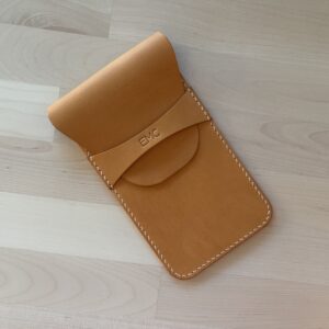 Vertical leather pencil pouch