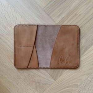 Leather passport cover with two card slots