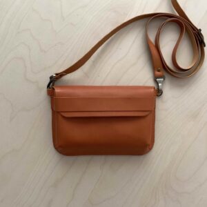 ‘Small leather cross-body purse’