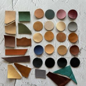 Set of samples of leather