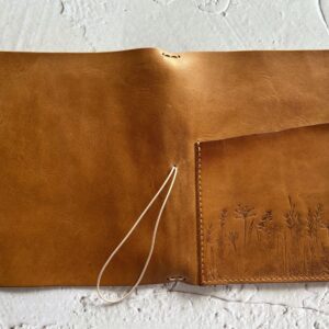 Leather journal with front pocket for all size notebook