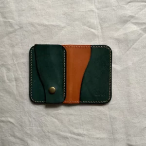 Leather wallet for cards with coins compartment