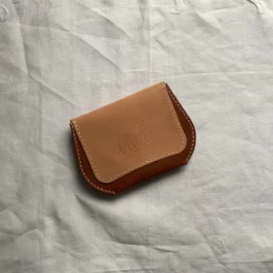 Wide leather purse
