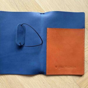 Simple leather cover with front pocket for B6 Stalogy (Jibun/Nanami) notebook