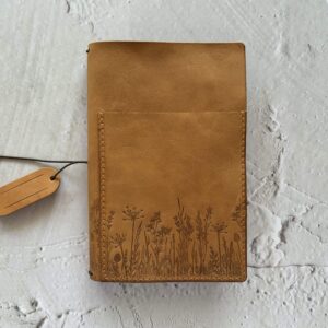 Leather journal with front pocket for all size notebook