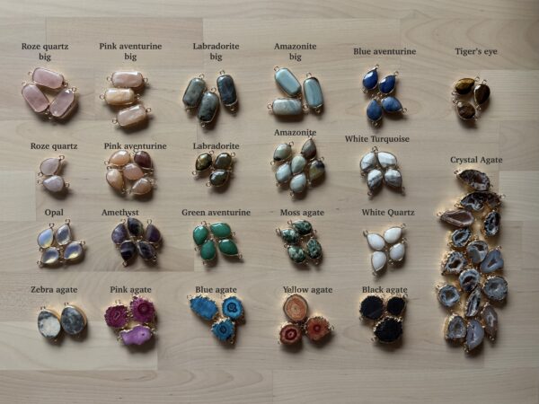 Natural stone - charm connectors - Image 19