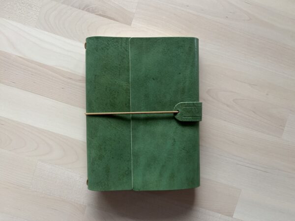 Trifold leather journal with a stitched pocket on the right - Image 10