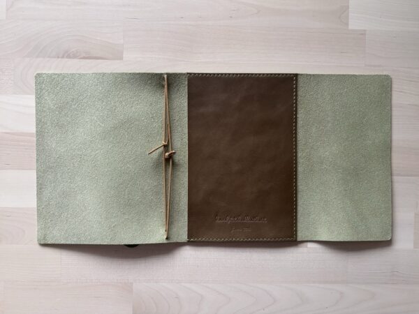 Trifold leather journal with a stitched pocket on the right - Image 8