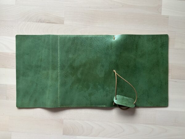 Trifold leather journal with a stitched pocket on the right - Image 9