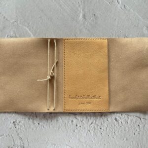 Trifold leather journal with inner stitched pocket for all size notebook