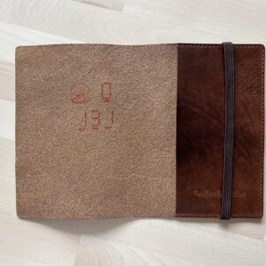 Leather journal with simple inner pocket for all size notebook