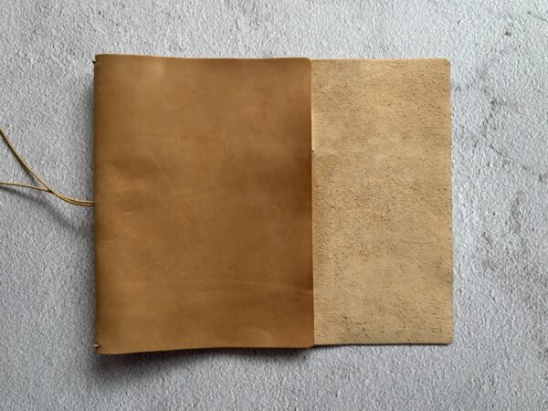 Trifold leather journal with a stitched pocket on the right - Image 3