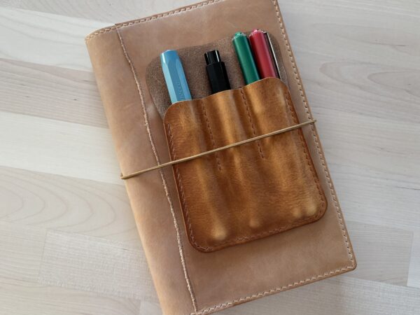 3-Slot Leather Pen Case for Fountain Pens