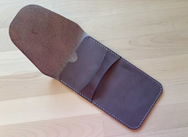 SALE - RTS - Vertical leather pencil pouch in Iris leather - Image 2