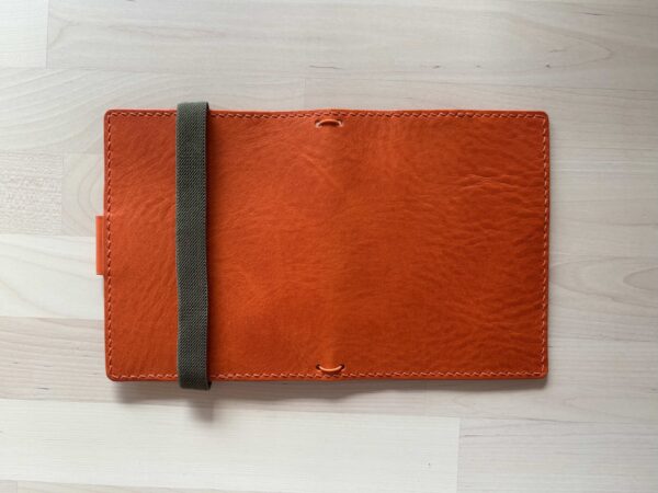 SALE - RTS - Side closure folio for wide passport size in Flame leather - Image 2