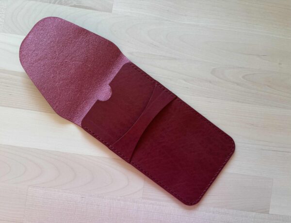 SALE - RTS - Vertical leather pencil pouch in Bordo leather - Image 3